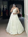 NNK1700 Marbel With Embossed Design Lace Border Lehenga With Blouse Koti Indo Western Collection Online Wholesale